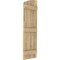Ekena Millwork Americraft 4-Board (3 Batten) Wood Joined Board-n-Batten Shutters w/Ellipt Top, ARW401BE414X77UNH, PR ARW401BE414X77UNH - alternate 2
